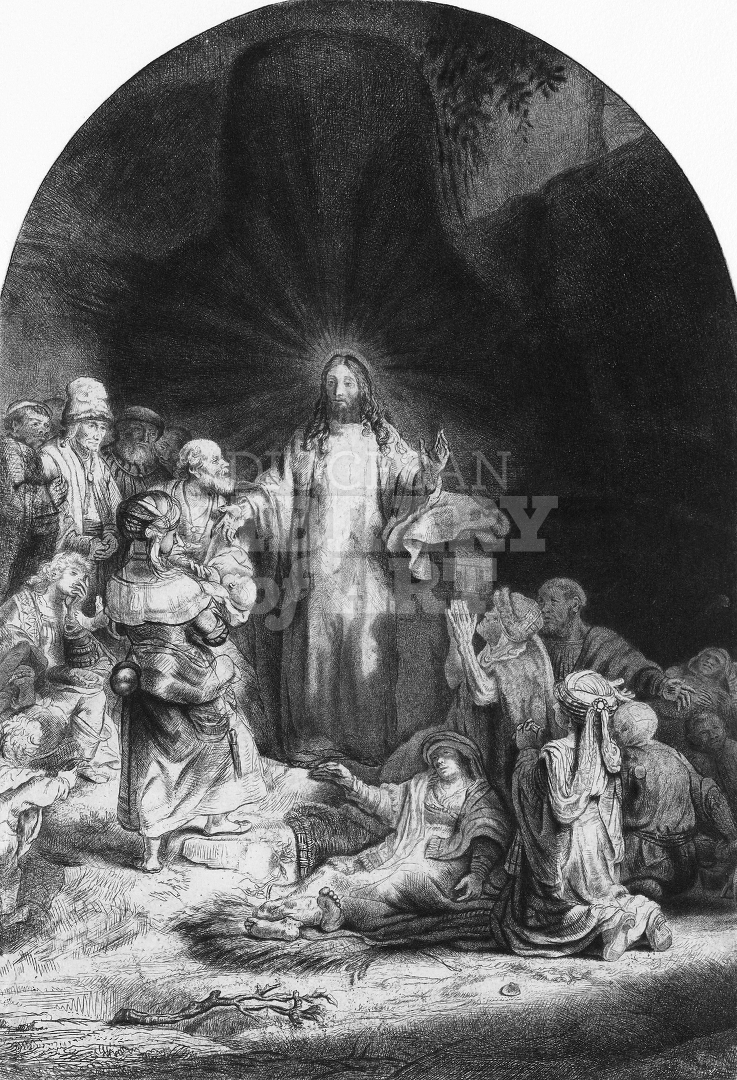 The Hundred Guilder Print Central Piece with Christ Preaching