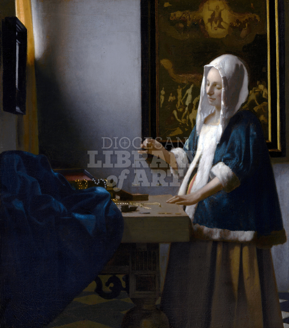 Woman Holding a Balance