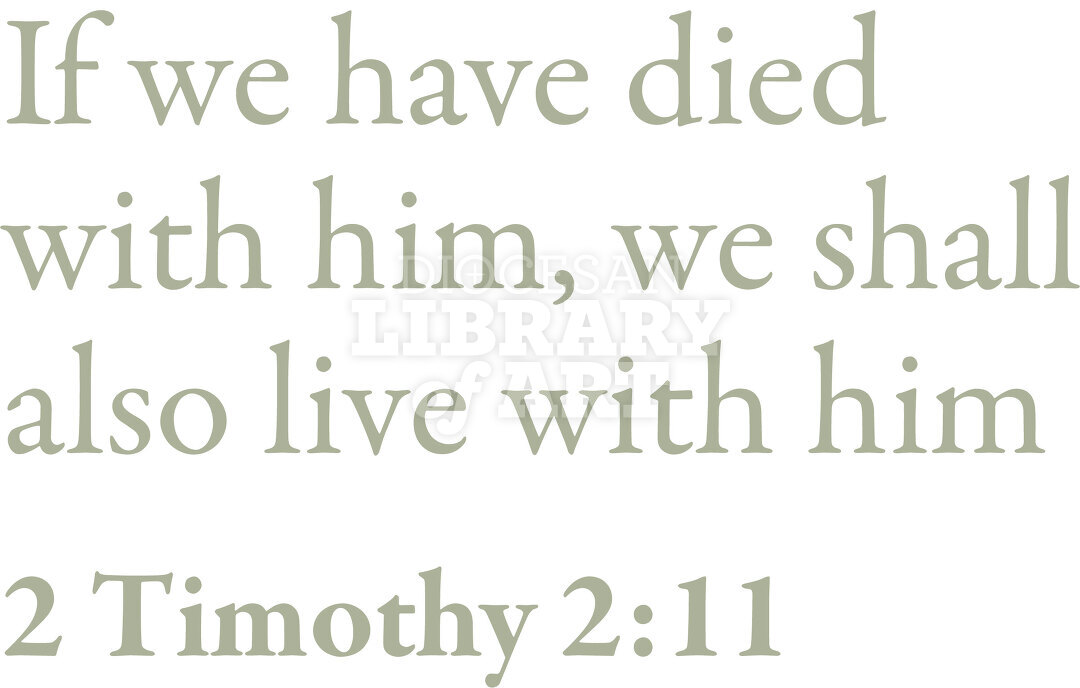 If we have died with him, we shall also live with him