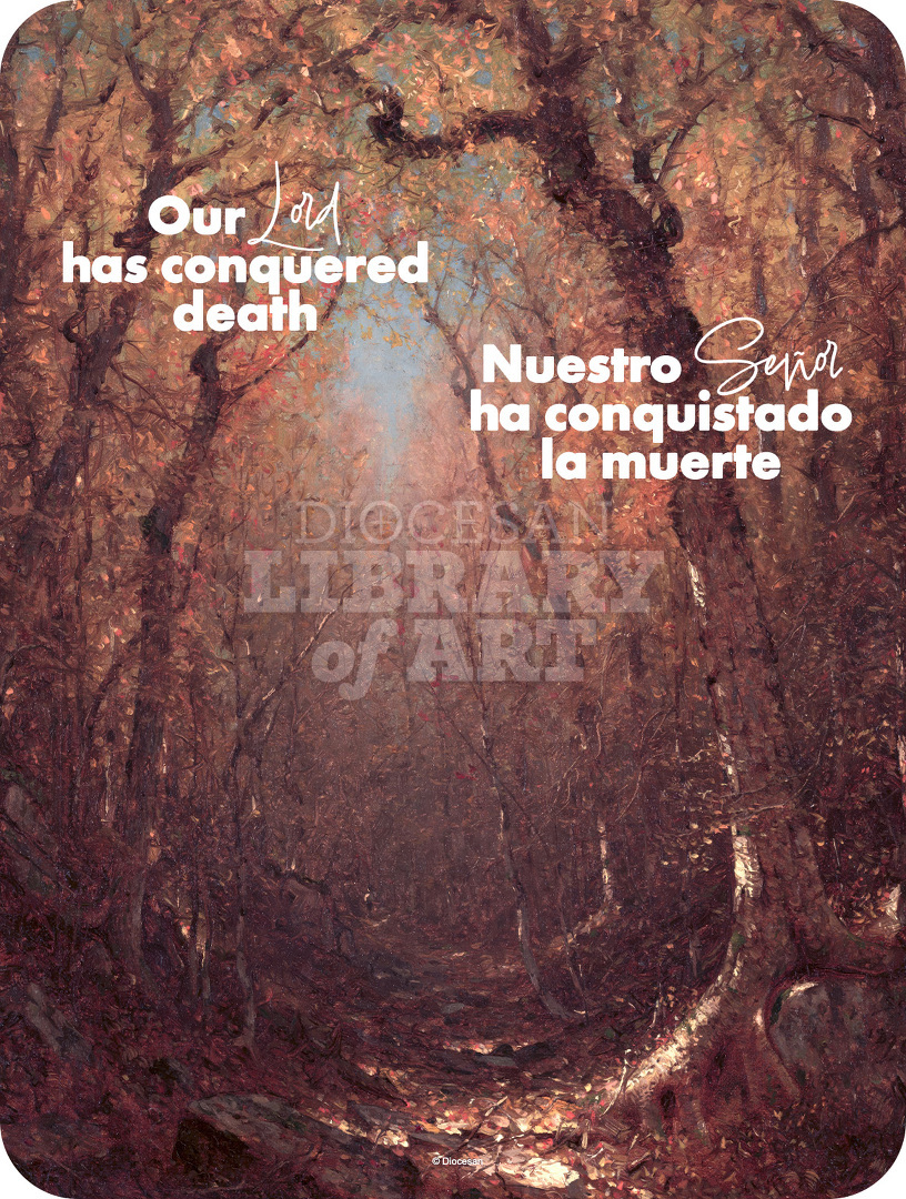 Our Lord has Conquered Death. Bilingual, Contemporary : Full Page