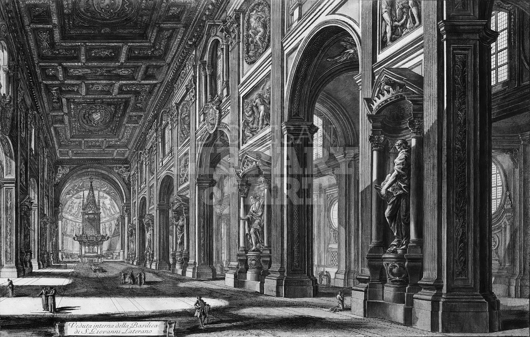 Interior view of the Basilica of St. John Lateran from Views of Rome