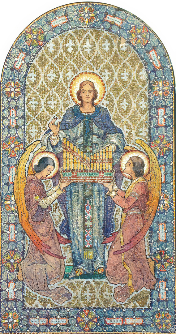 St. Cecilia, with Angels Holding Organ