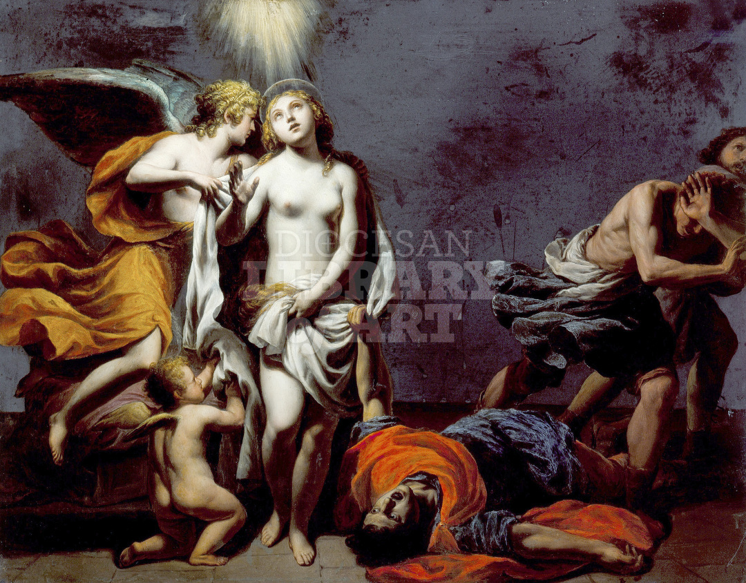 Saint Agnes Protected by an Angel