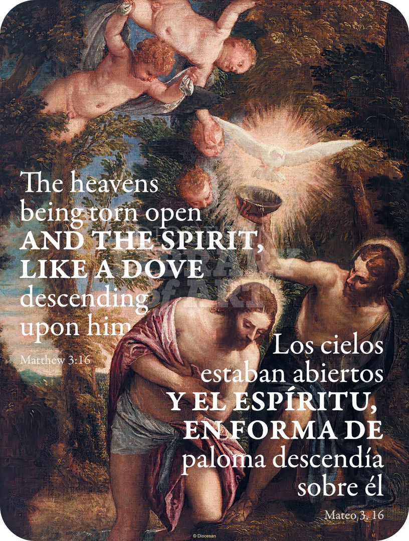 The Heavens Being Torn Open and The Spirit, Like a Dove, Descending Upon Him Bilingual : Full Page