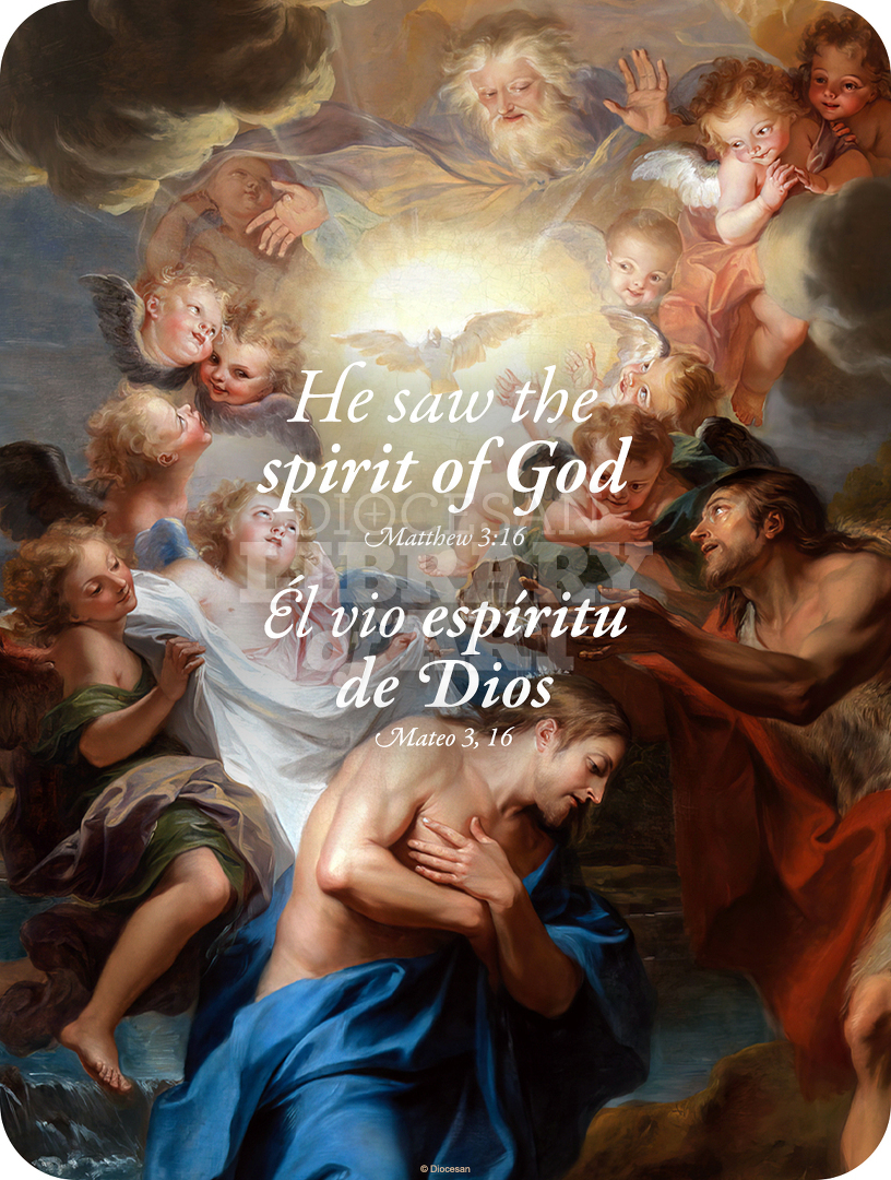He Saw The Spirit Of God Descending Like A Dove Bilingual : Full Page