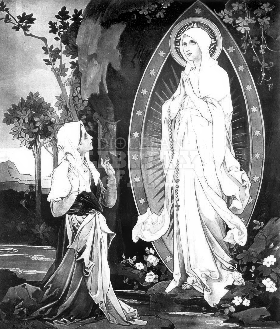 St. Magdalene Church Mural Showing Our Lady of Lourdes 