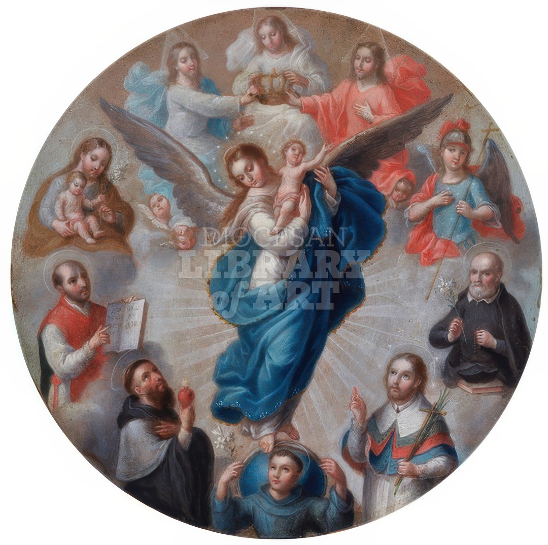 Badge with the Virgin of the Apocalypse and Saints