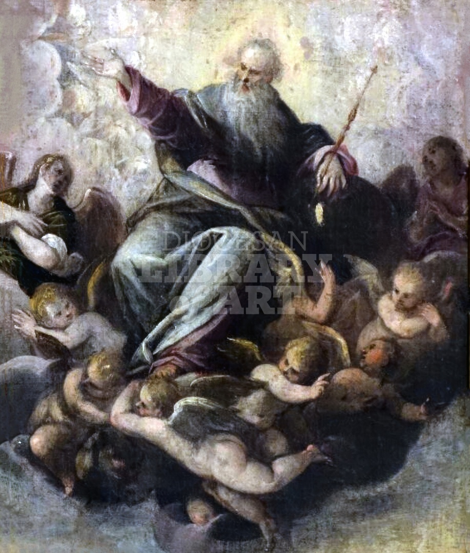 God the Father Carried by Angels on a Cloud