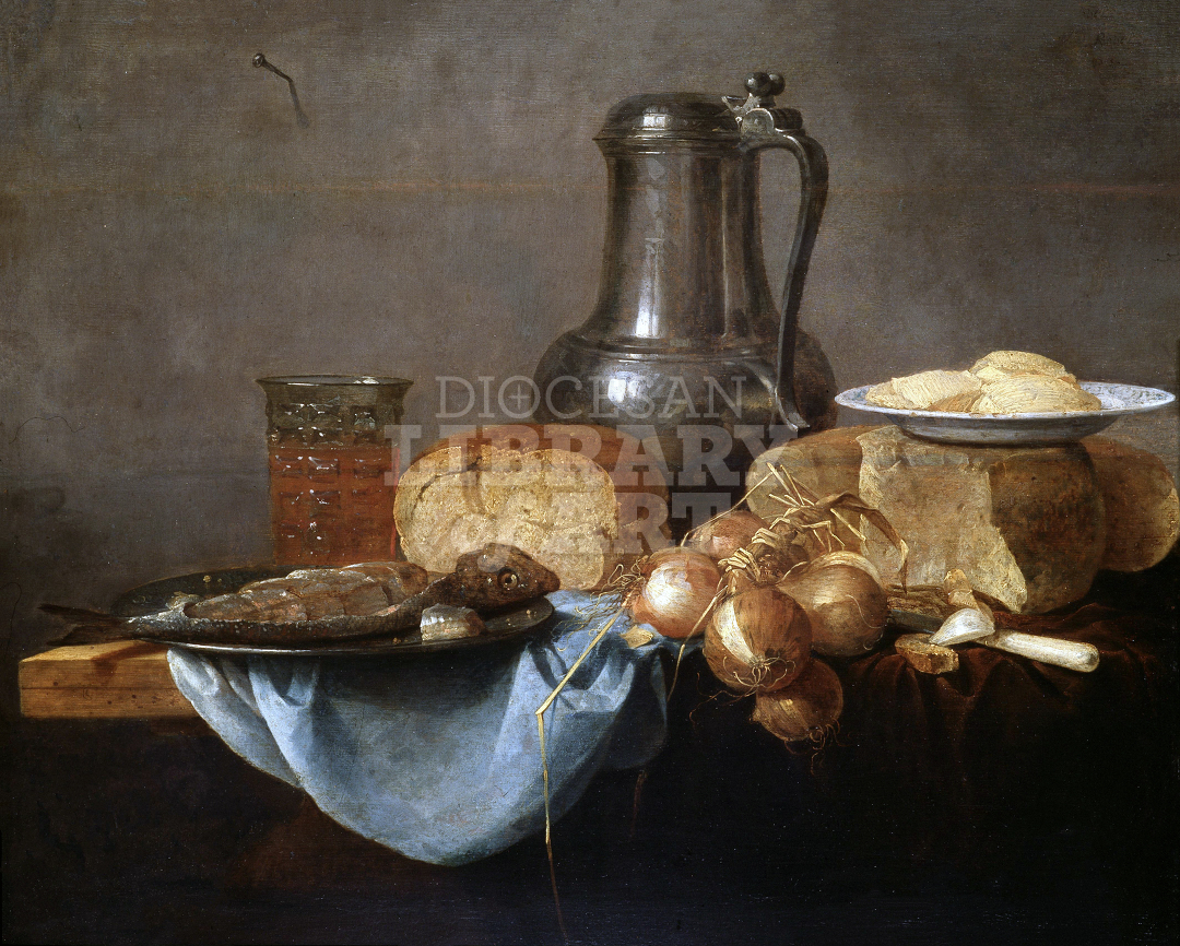 Still Life with Fish, Bread and Onions