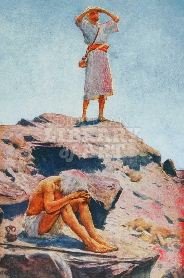 Elijah and His Servant on Mount Carmel