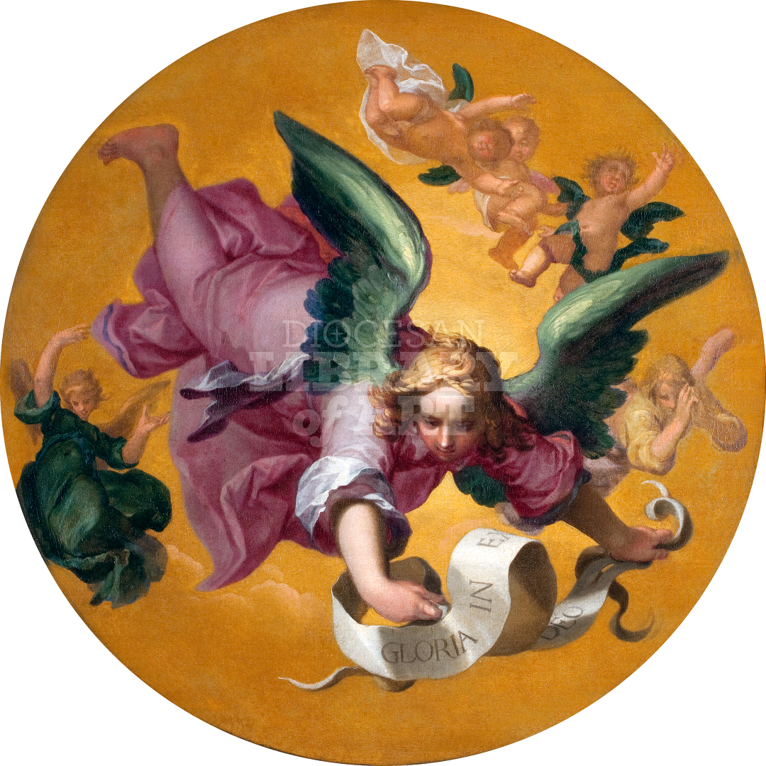 Flying Angel with a Scroll
