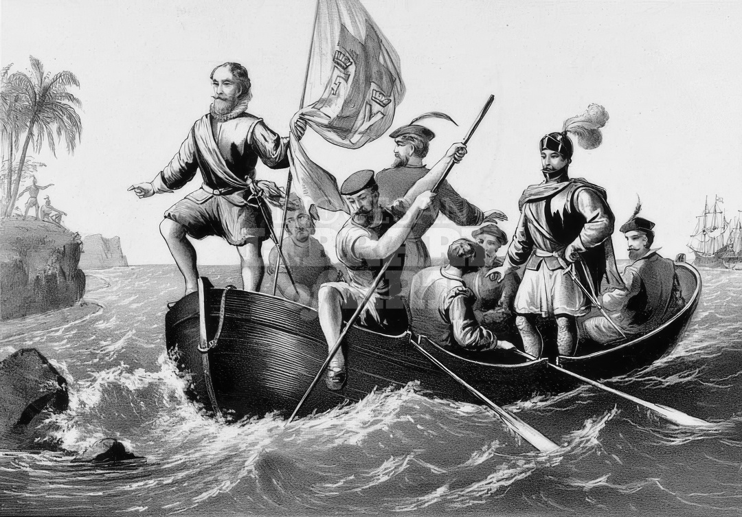 The landing of Columbus at San Salvador