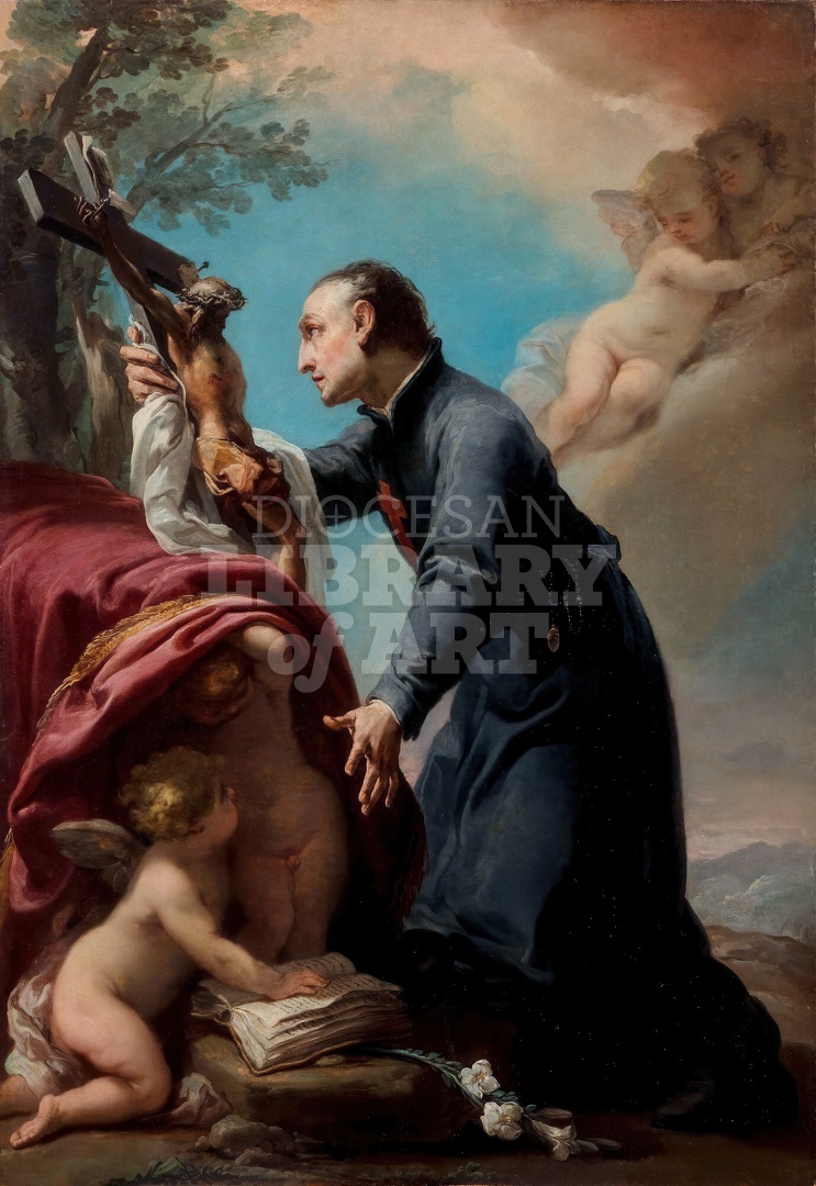 Saint Camillus of Lellis Adoring a Crucifixion-Gaetano Gandolfi